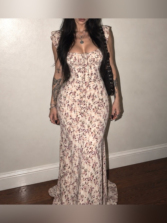 Dolls Kill Dresses & Skirts - Elegant Floral Tie-Front Maxi Dress- Women’s Stylish Essential Must Haves